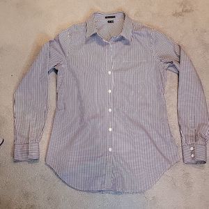 Theory womens checkered button down dress shirt